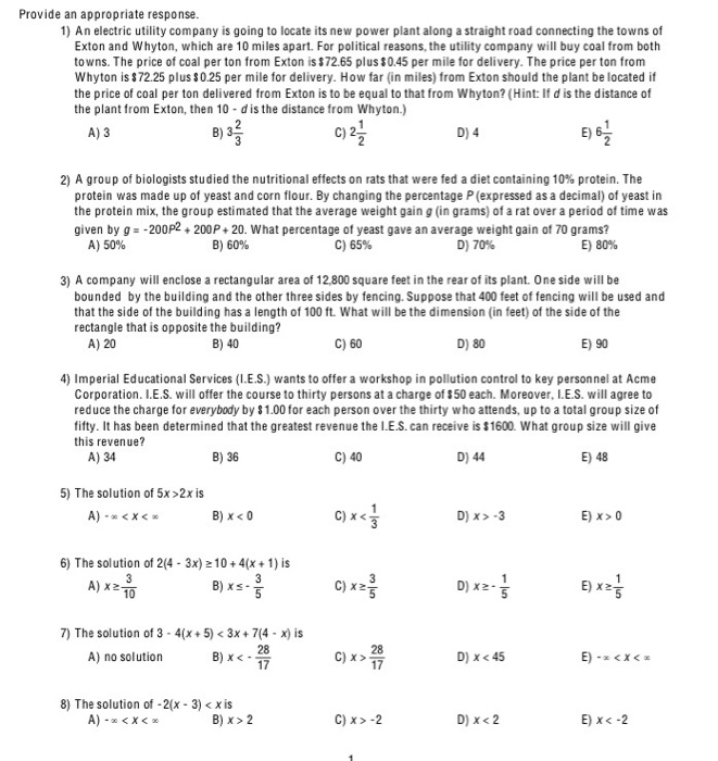 Solved Provide An Appropriate Response 1) An Electric 