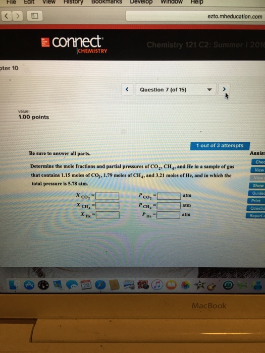 Solved Determine The Mole Fractions And Partial Pressures Of Chegg Com