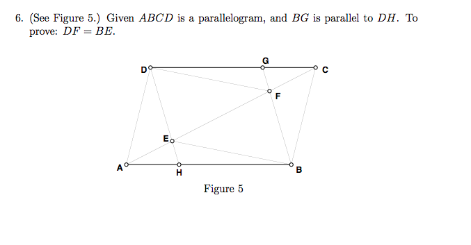 Solved 6. (See Figure 5.) Given ABCD is a parallelogram, and | Chegg.com