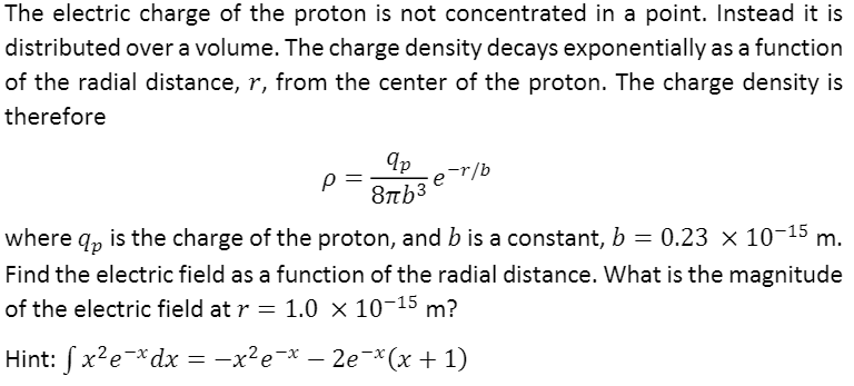 Solved The electric charge of the proton is not concentrated | Chegg.com