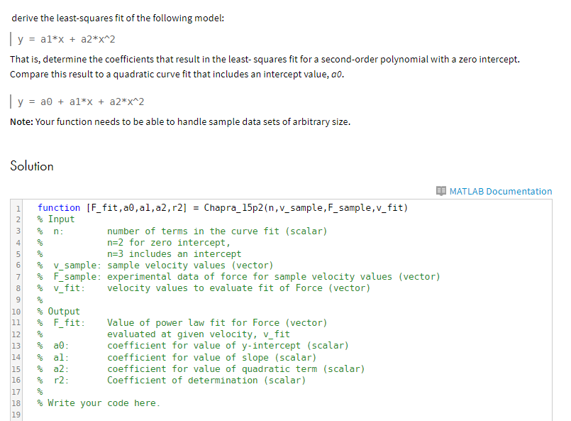 derive the least-squares fit of the following model: | Chegg.com