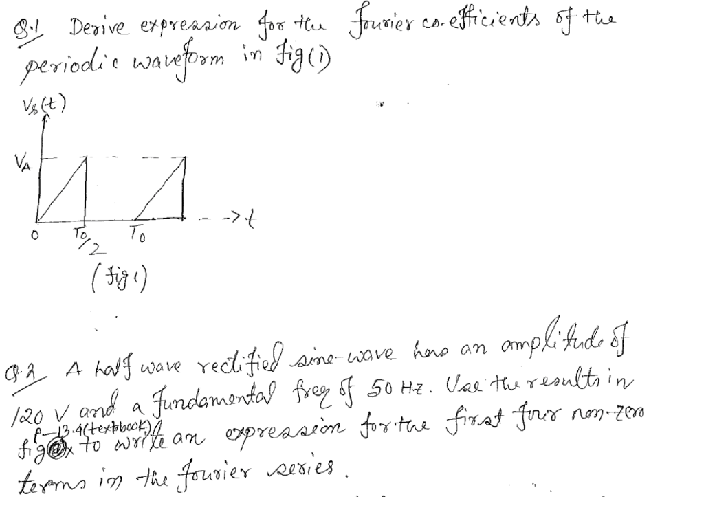 Solved Derive Expression For The Fourier Coefficients Of The