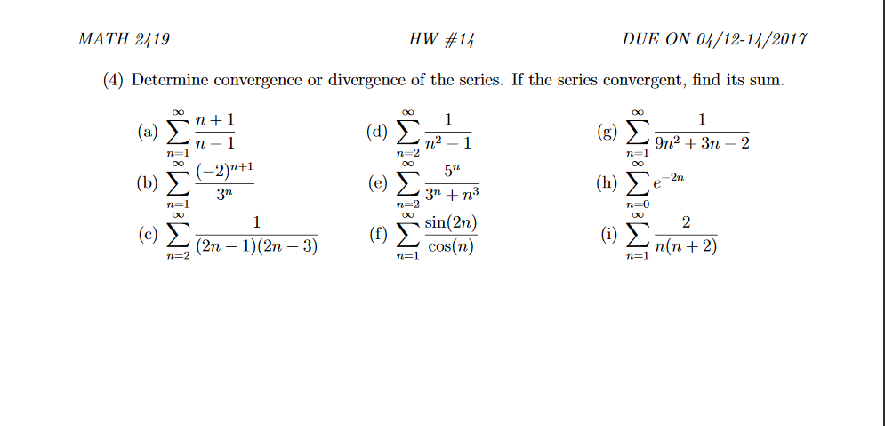 Solved Determine convergence or divergence of the series. If | Chegg.com