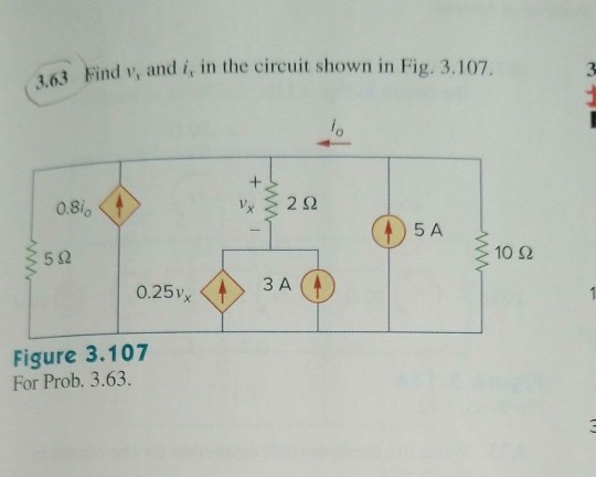 Solved 3. 63 Find v, and i, in the circuit shown in Fig. | Chegg.com