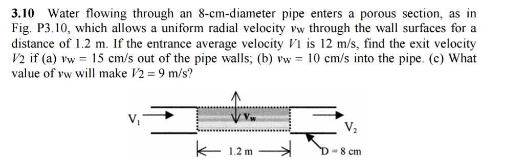 Solved Water flowing through an 8-cm-diameter pipe enters a | Chegg.com