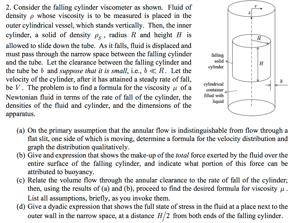 Consider the falling cylinder as shown.