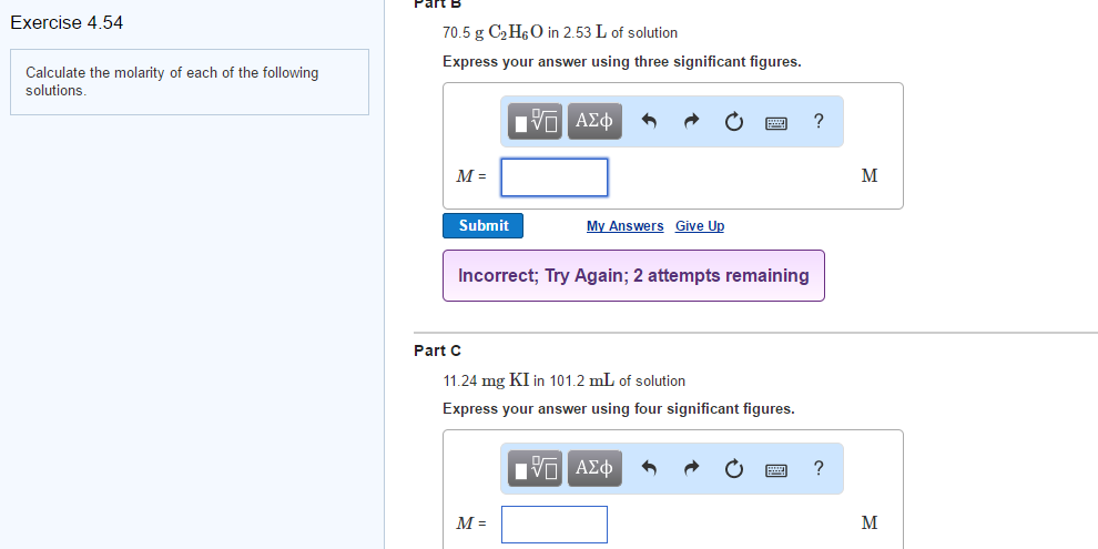 Solved Calculate The Molarity Of Each Of The Following Chegg Solved Calculate The Molarity Of Each Of The Following Chegg