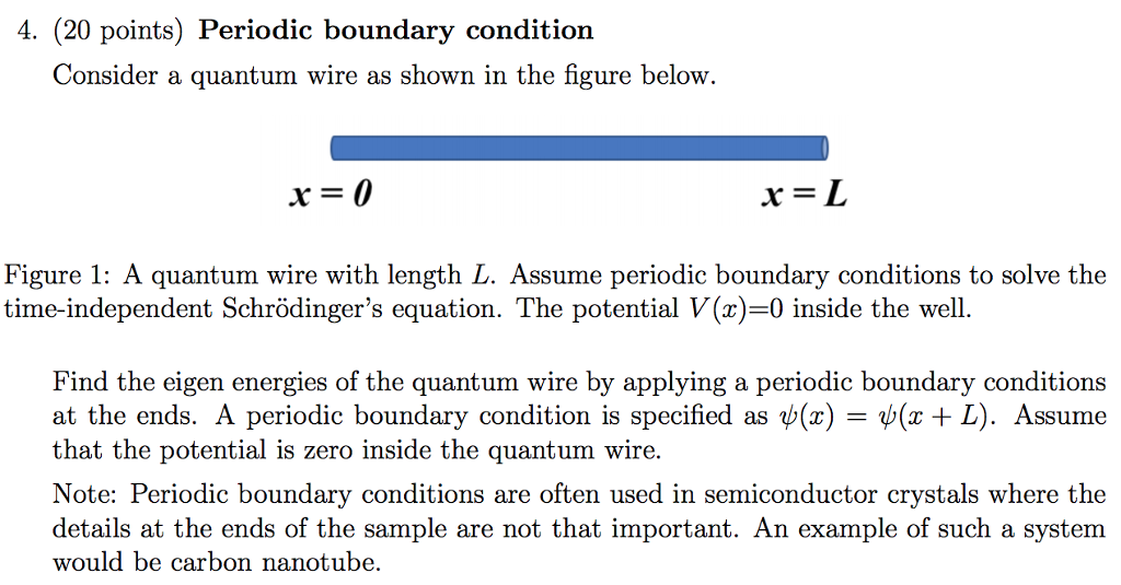 Solved 4. (20 Points) Periodic Boundary Condition Consider A | Chegg.com