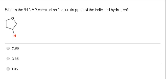 Solved What is the H NMR chemical shift value (in ppm) of | Chegg.com
