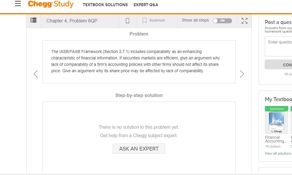 Solved Ξ Chegg Study TEXTBOOK SOLUTIONS EXPERT Q&A Chapter | Chegg.com