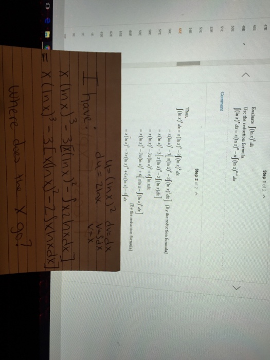 evaluate the integral of ln x dx
