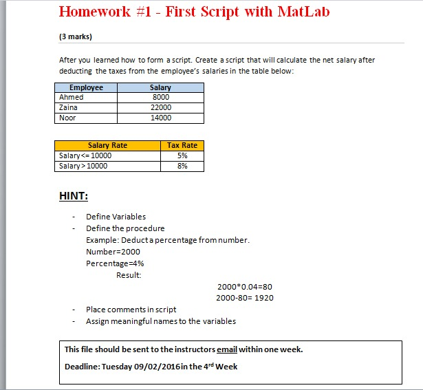 matlab homework solutions
