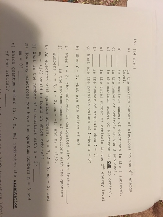 what is the maximum number of electrons in d and f subshell