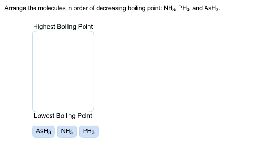 Solved Arrange The Molecules In Order Of Decreasing Boiling | Chegg.com