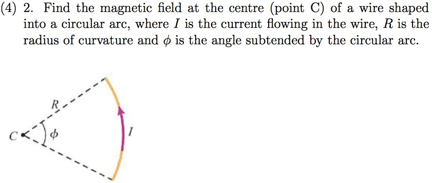 Solved (4) 2. Find the magnetic field at the centre (point | Chegg.com