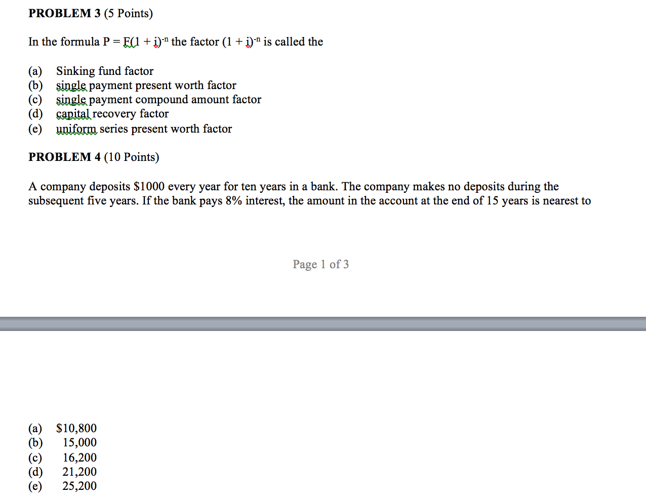 Solved In the formula P = F(1 + i)^n the factor (1 + 1)^n