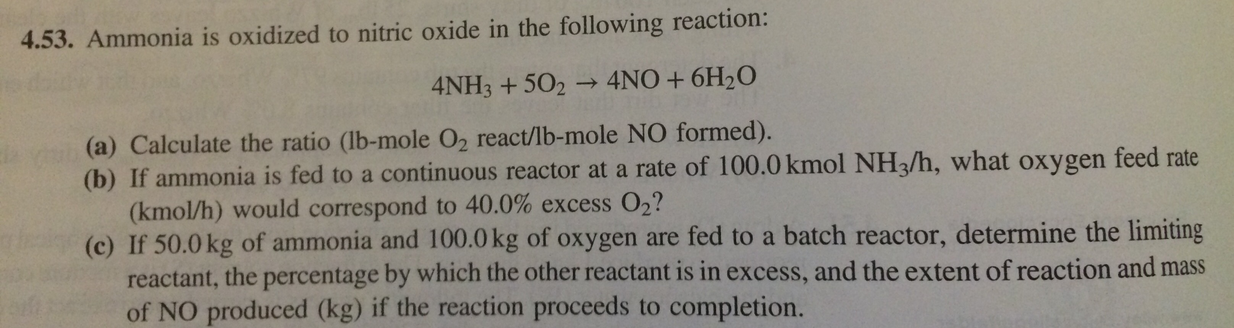 Solved Ammonia is oxidized to nitric oxide in the following | Chegg.com