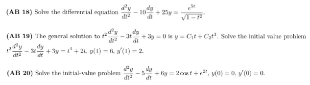 Solved Solve The Differential Equation D^2y Dt^2 - 10 Dy Dt 