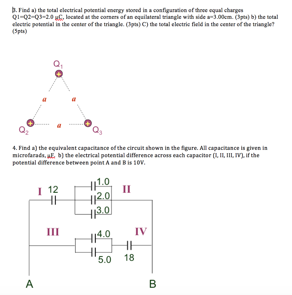 Solved Find A) The Total Electrical Potential Energy Stored | Chegg.com