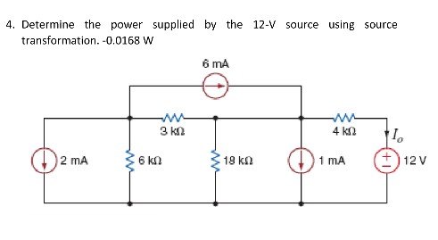 Solved Determine the power supplied by the 12-V source using | Chegg.com