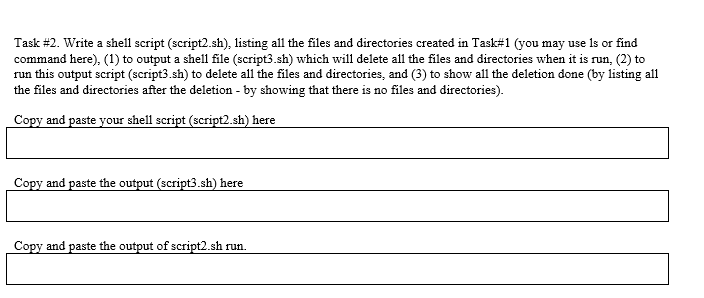 Solved Task #2. Write a shell script (script2.sh), listing | Chegg.com
