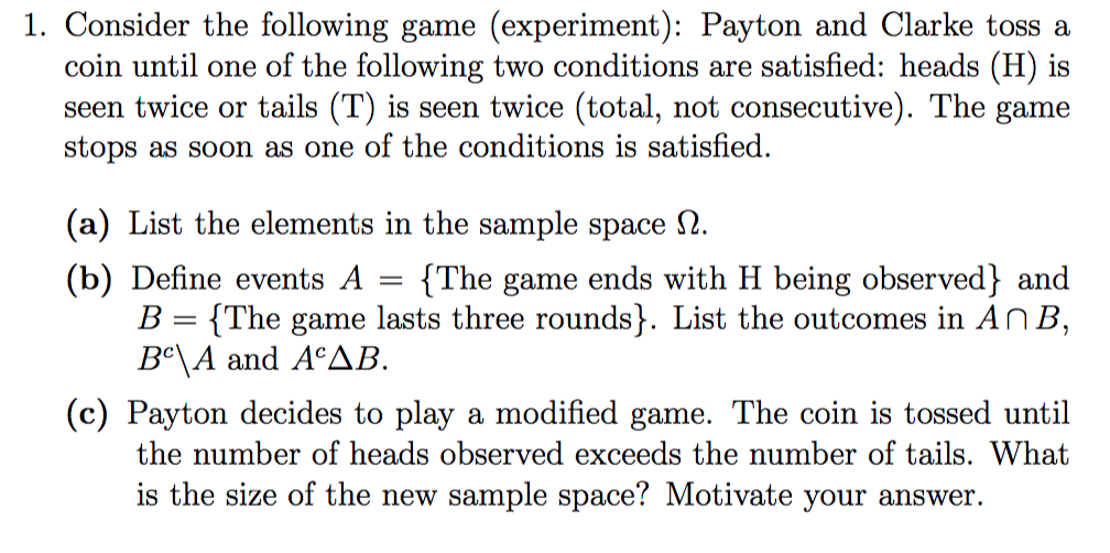 Solved 1. Consider The Following Game (experiment): Payton | Chegg.com