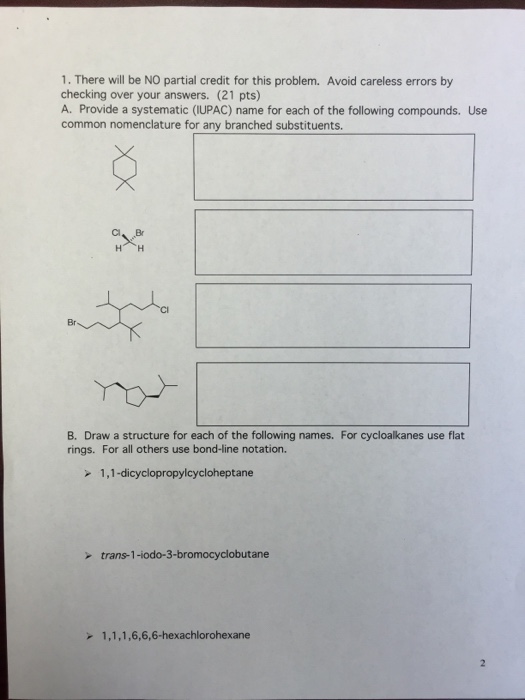 Solved 1. Organic Chemistry. Please Provide Complete, | Chegg.com