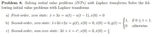 Solved Problem 8. Solving initial value problems (IVPs) with | Chegg.com