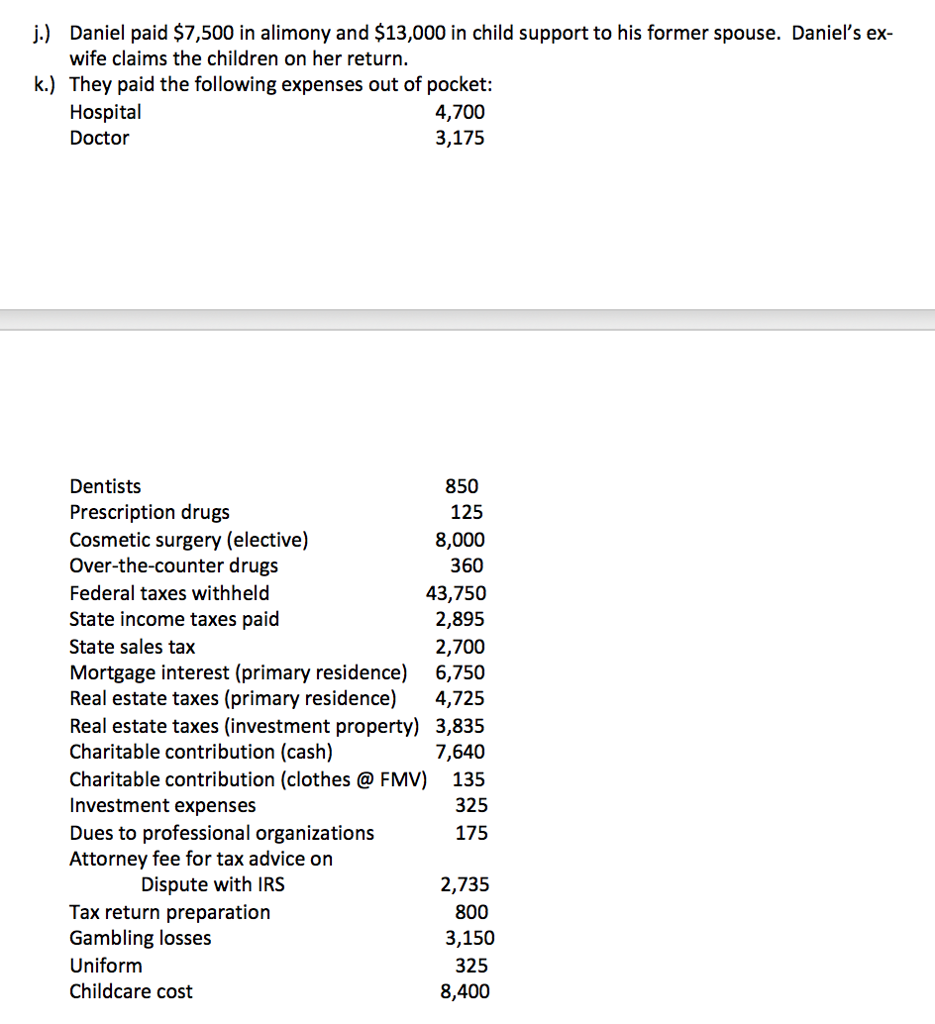 Finding Tax Liability Please calculate AGI,