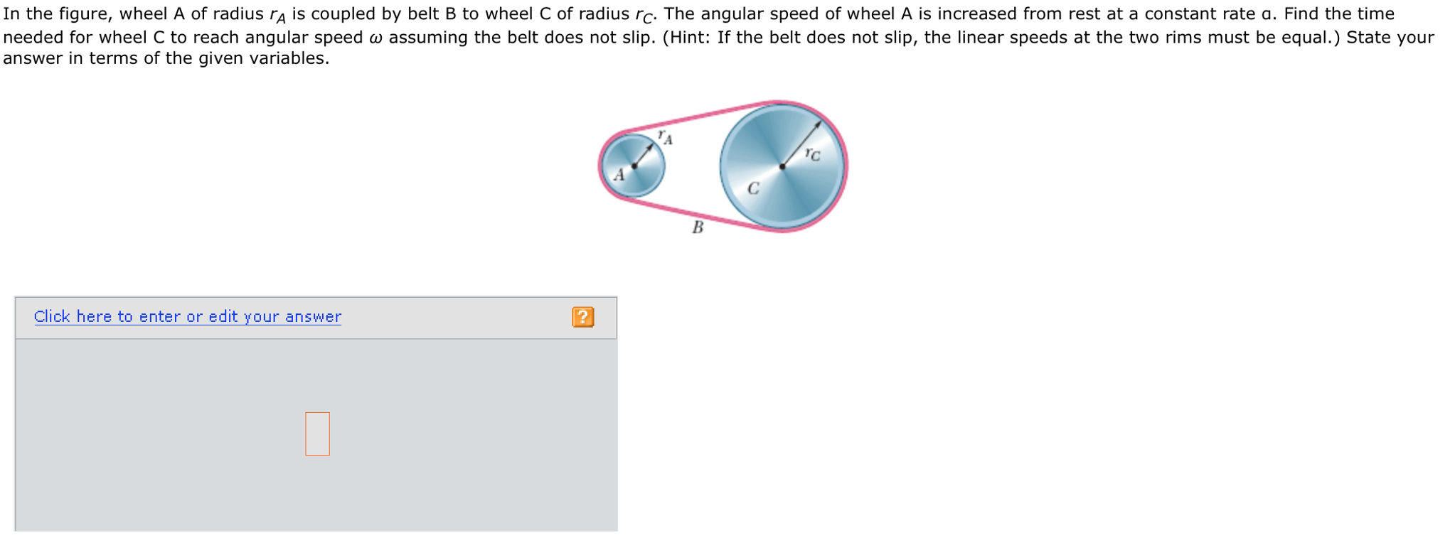 Solved In the figure, wheel A of radius r_A is coupled by | Chegg.com