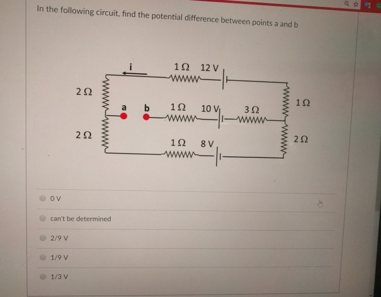 Solved In The Following Circuit, Find The Potential | Chegg.com