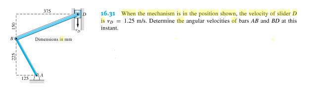 Solved When the mechanism is in the position shown, the | Chegg.com