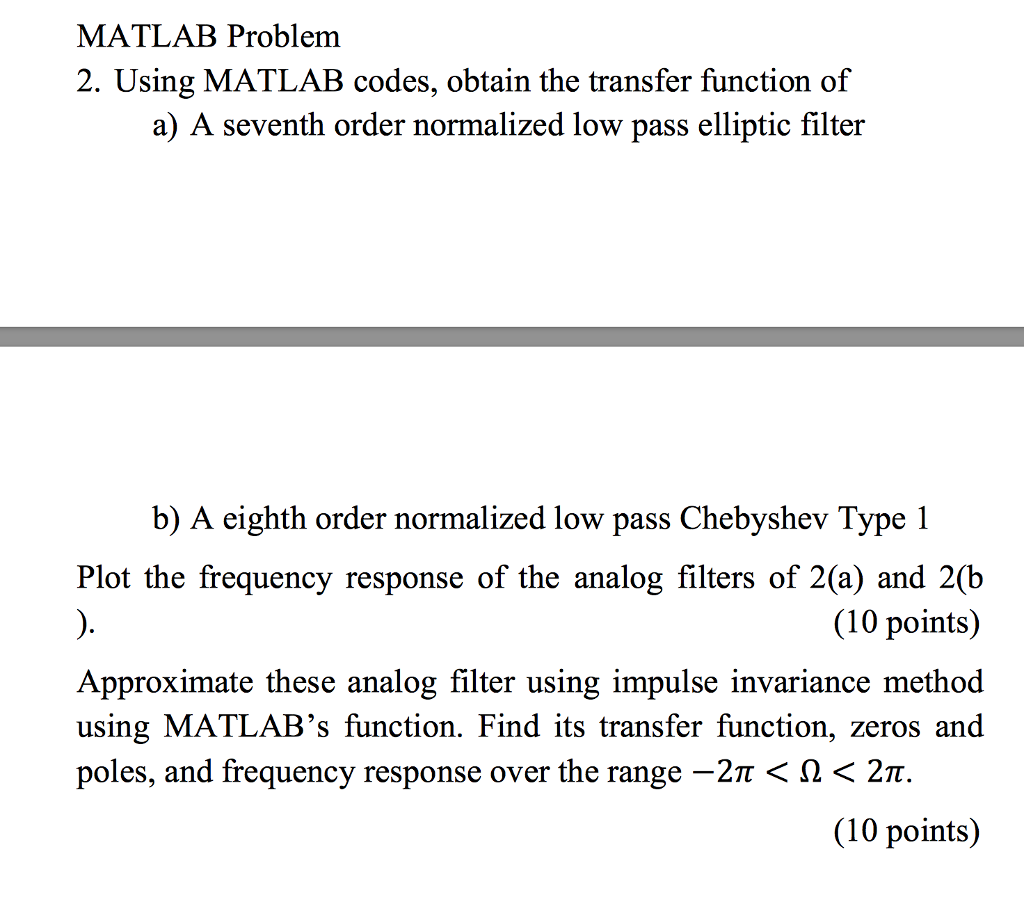 Using MATLAB codes, obtain the transfer function of | Chegg.com