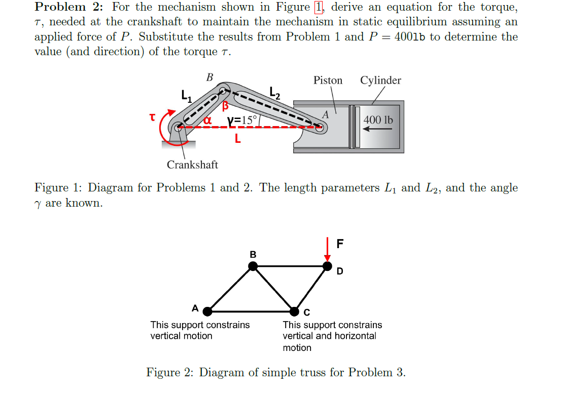 Solved For the mechanism shown in Figure [1]. derive an | Chegg.com