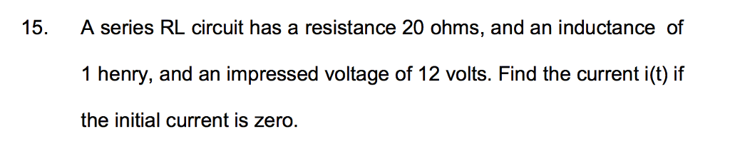 Solved A Series Rl Circuit Has A Resistance 20 Ohms And An Chegg Solved A Series Rl Circuit Has A Resistance 20 Ohms And An Chegg