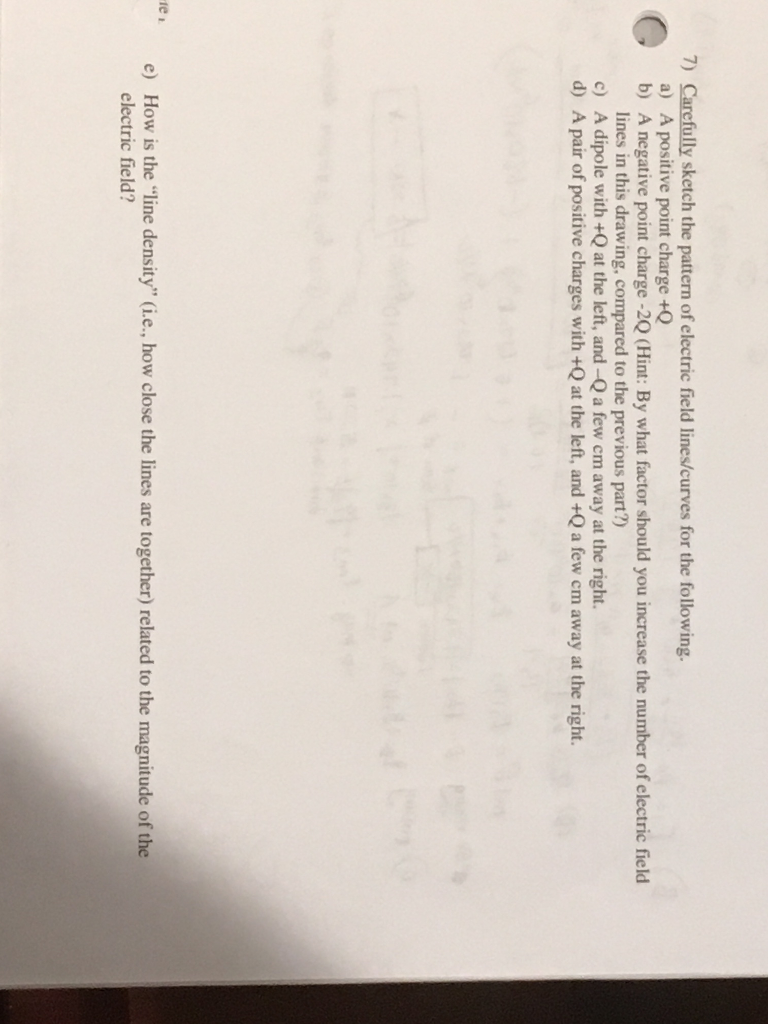 Solved Carefully sketch the pattern of electric field | Chegg.com