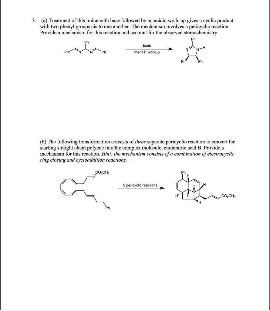 Solved 3. (a) Treatment of this imine with base followed by | Chegg.com