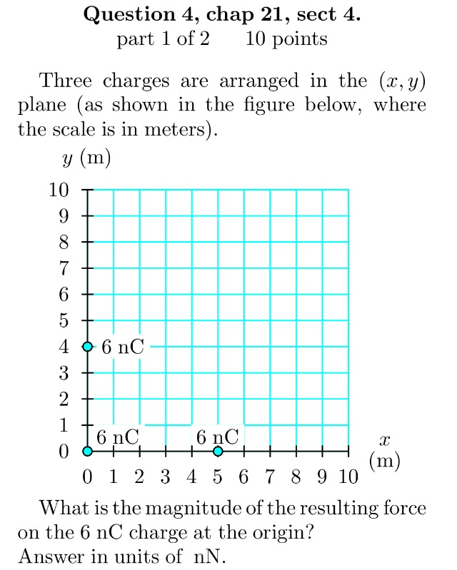 Solved Three charges are arranged in the (x, y) plane (as | Chegg.com ...