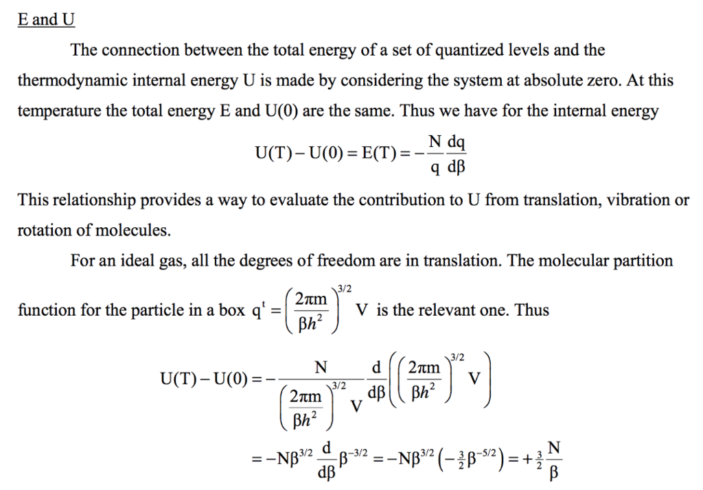 Solved 5) Starting from the molecular partition function q,