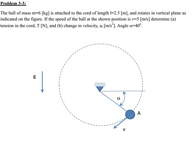 Solved Problem 3-3: The ball of mass m=6 [kg] is attached to | Chegg.com