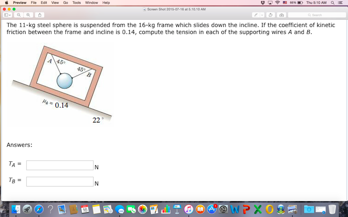 Solved The 11kg steel sphere is suspended from the 16kg