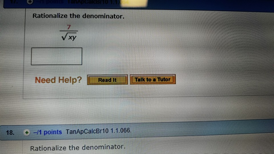 Solved Rationalize The Denominator. Xy Need Help? Road It | Chegg.com