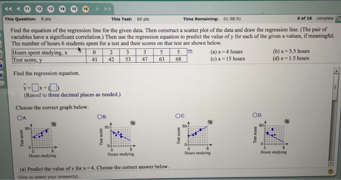 how to find equation of regression line on statcrunch