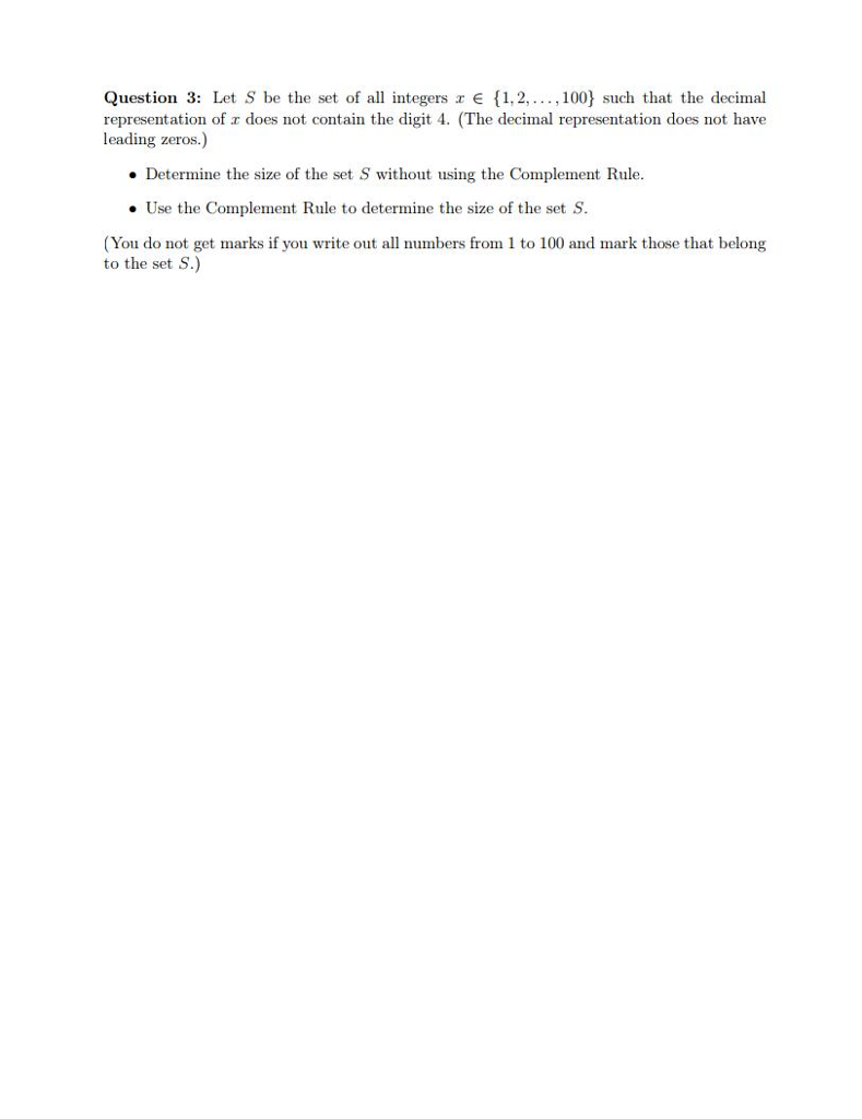 Solved Question 3 Let S Be The Set Of All Integers R 1 2 Chegg