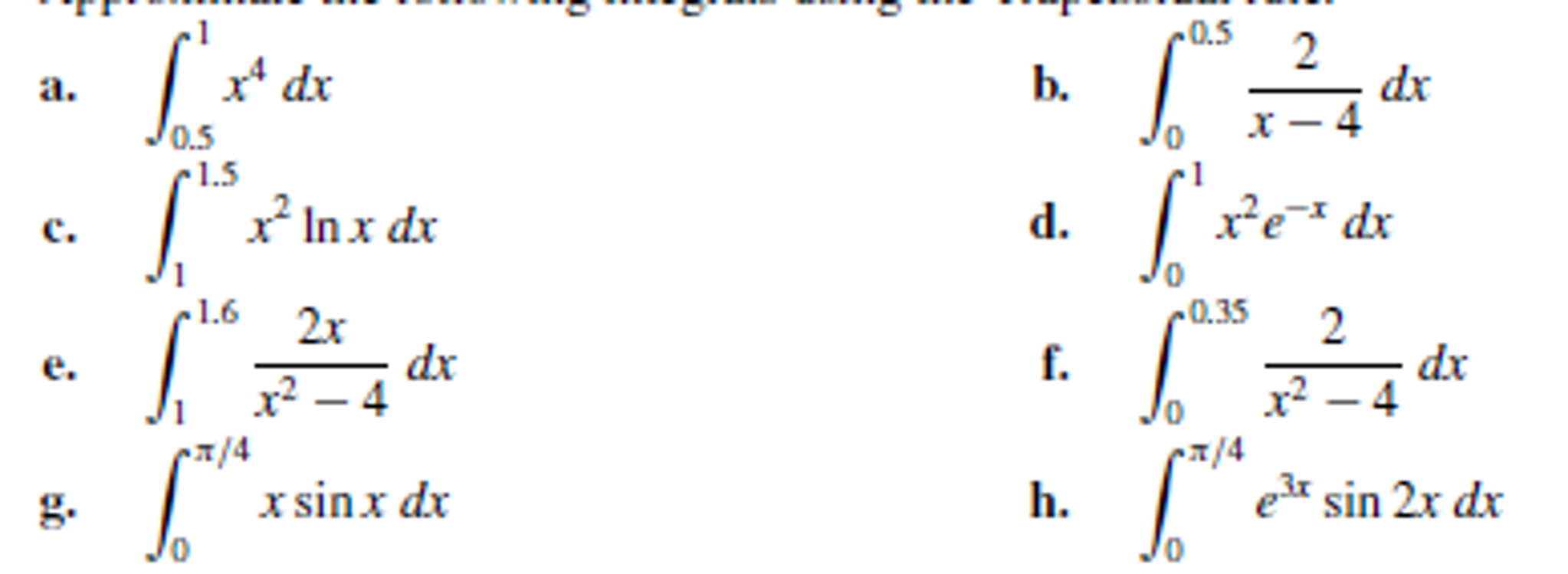 Solved I need the integration and differentiation for each | Chegg.com