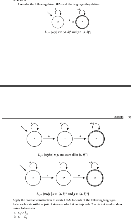 Solved Consider the following three DFAs and the languages | Chegg.com