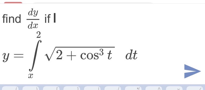 Solved Find dy/dx if I y = integral^2_x squareroot 2 + | Chegg.com