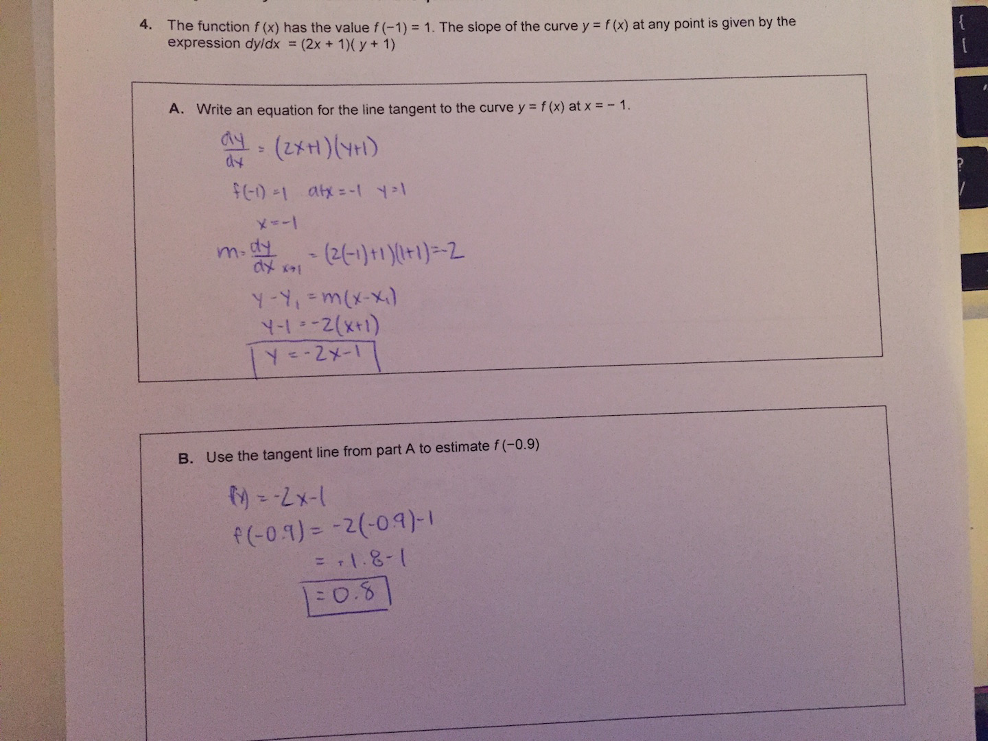 Solved Can someone check my Calculus work? I want to make | Chegg.com