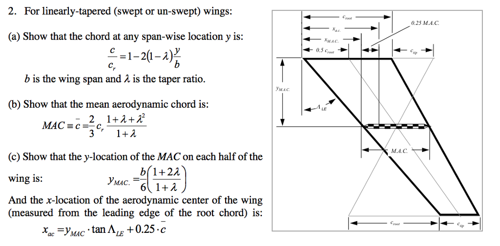 2. For linearlytapered (swept or unswept) wings