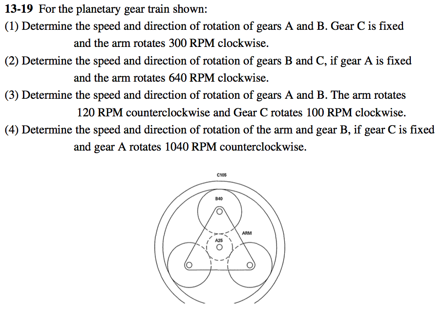 Solved 1319 For the gear train shown (1)